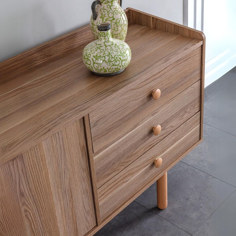 Madia Dolce con 2 ante, 3 cassetti e vani a giorno colore rovere miele