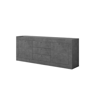 Madia Ocean 2 ante e 3 cassetti grigio beton 210x45x84h