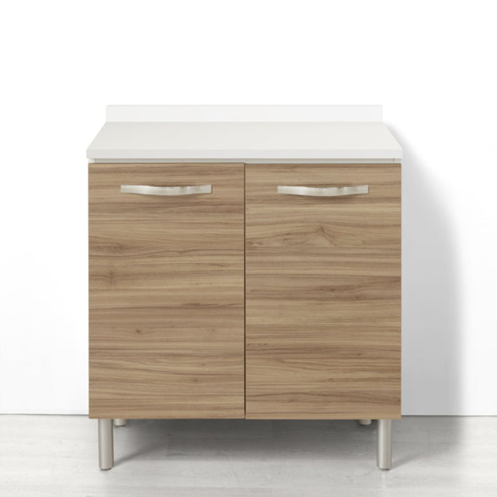 Base per cucina componibile da 80 cm con 2 ante linea MAKA, realizzata in legno 100% MADE IN ITALY, colore Noce