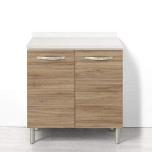 Base per cucina componibile da 80 cm con 2 ante linea MAKA, realizzata in legno 100% MADE IN ITALY, colore Noce