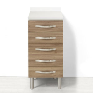 Cassettiera per cucina componibile da 40 cm con 5 cassetti linea MAKA, realizzata in legno 100% MADE IN ITALY, colore Noce