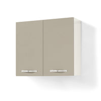 Pensile per cucina componibile da 80 cm con 2 ante linea MAKA, realizzata in legno 100% MADE IN ITALY, colore Tortora