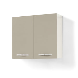 Pensile per cucina componibile da 80 cm con 2 ante linea MAKA, realizzata in legno 100% MADE IN ITALY, colore Tortora