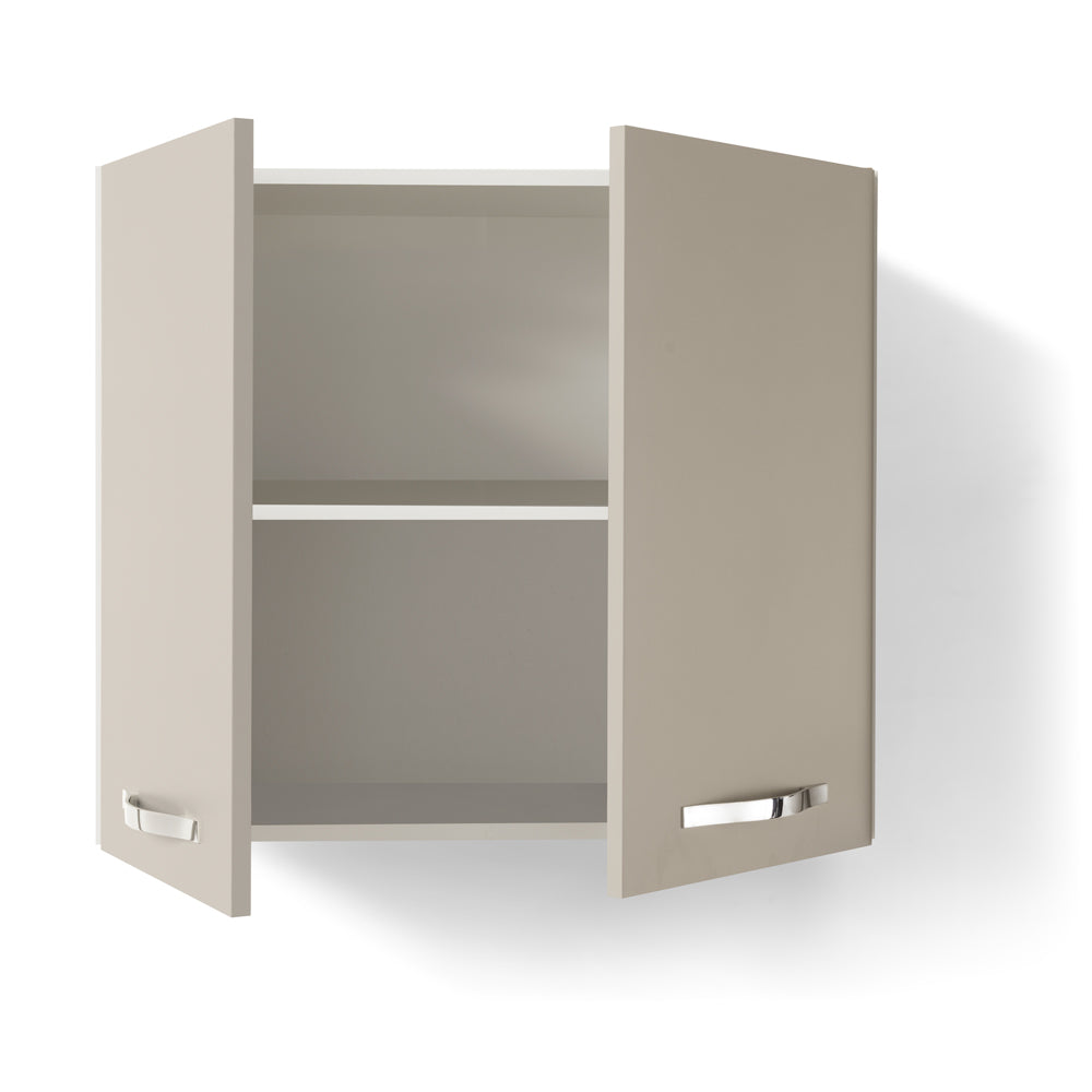 Pensile per cucina componibile da 80 cm con 2 ante linea MAKA, realizzata in legno 100% MADE IN ITALY, colore Tortora