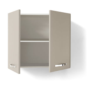 Pensile per cucina componibile da 80 cm con 2 ante linea MAKA, realizzata in legno 100% MADE IN ITALY, colore Tortora