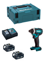 Makita avvitatore ad impulsi  dtd152rtj (2 x 5,0 ah + dc18rc + makpac 2) 8435587912163