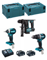 Makita  kit mk305rtj (dhr171 + dhp484 + dtd153 + 2 x 5,0 ah + dc18rc + makpac 2 + makpac 3) 8435587921165