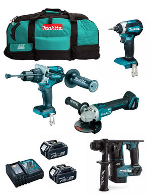 Makita  kit mk402 (dhp481 + dhr171 + dga504 + dtd153 + 2 x 5,0 ah + dc18rc + lxt600) 8435587916345