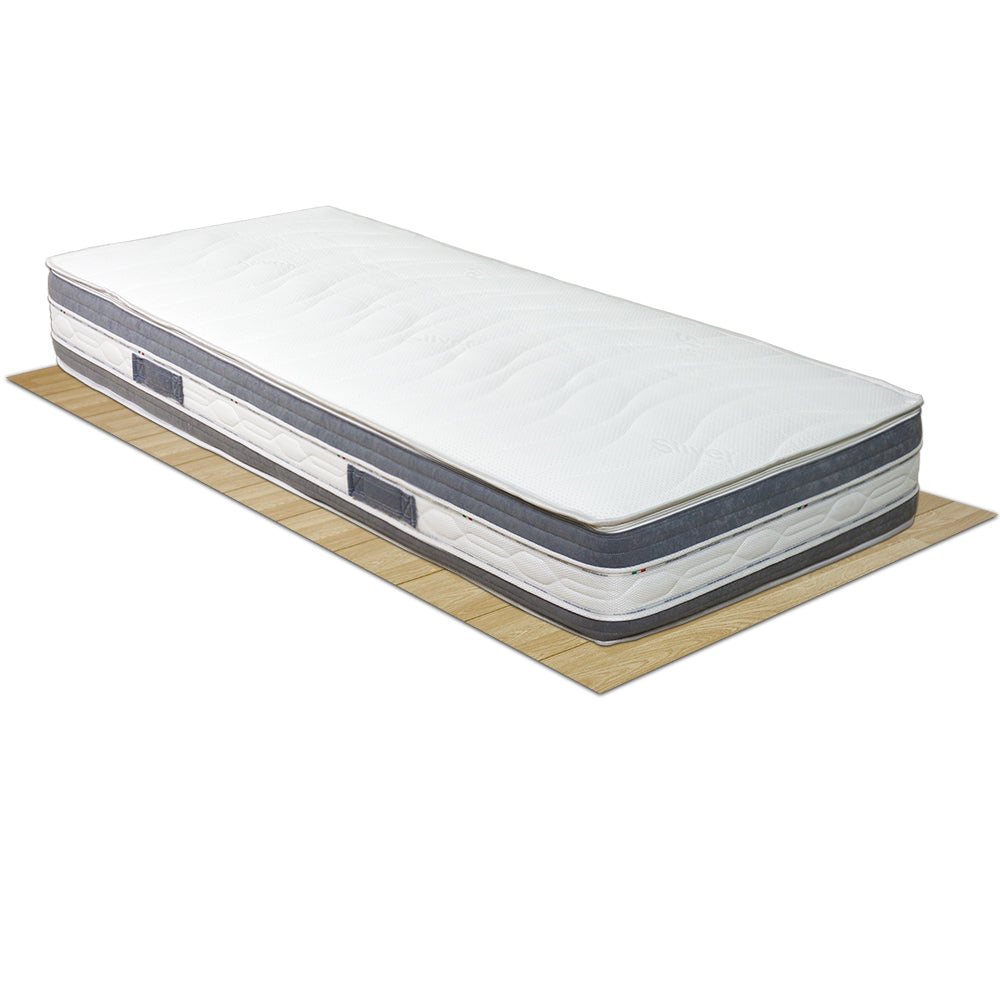 Materasso in memory Malaga singolo 80x190 alto 25cm sfoderabile con fascia 3D e ioni d'argento - Comprarredo