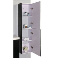 Mobile Bagno Nero 120 cm Colonna e Lavabo Inclusi - Malibù