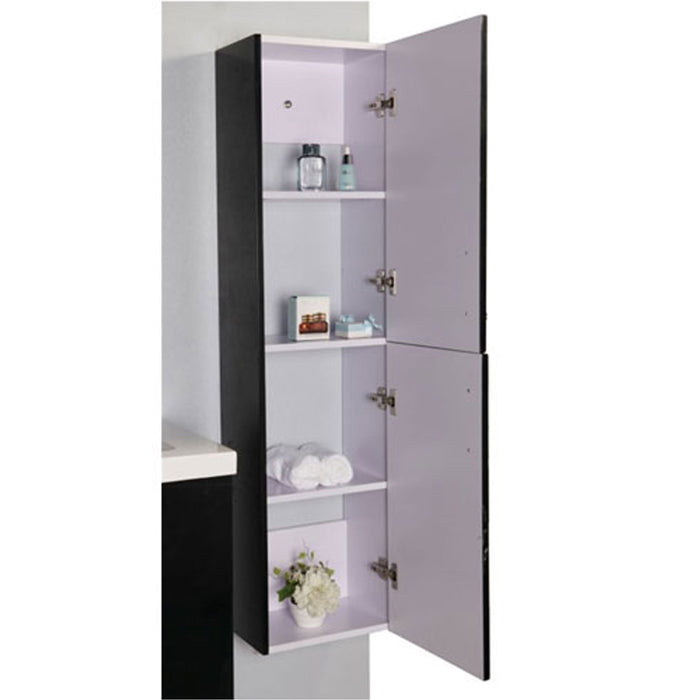 Mobile Bagno Nero 120 cm Colonna e Lavabo Inclusi - Malibù