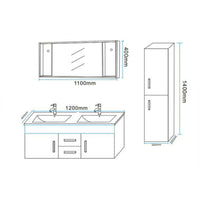 Mobile Bagno Bianco Colonna 120 cm e Lavabo inclusi - White Malibù