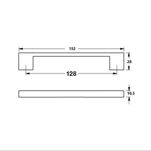 Maniglia Isil 128 mm colore nero