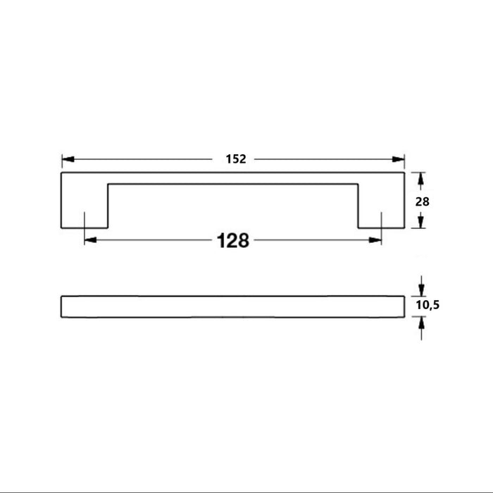 Maniglia Isil 128 mm colore nero
