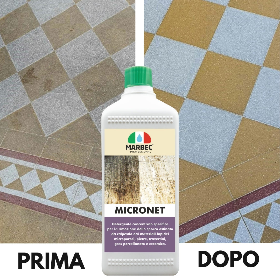 Detergente per gres porcellanato e pietre MICRONET   5LTx4Pz