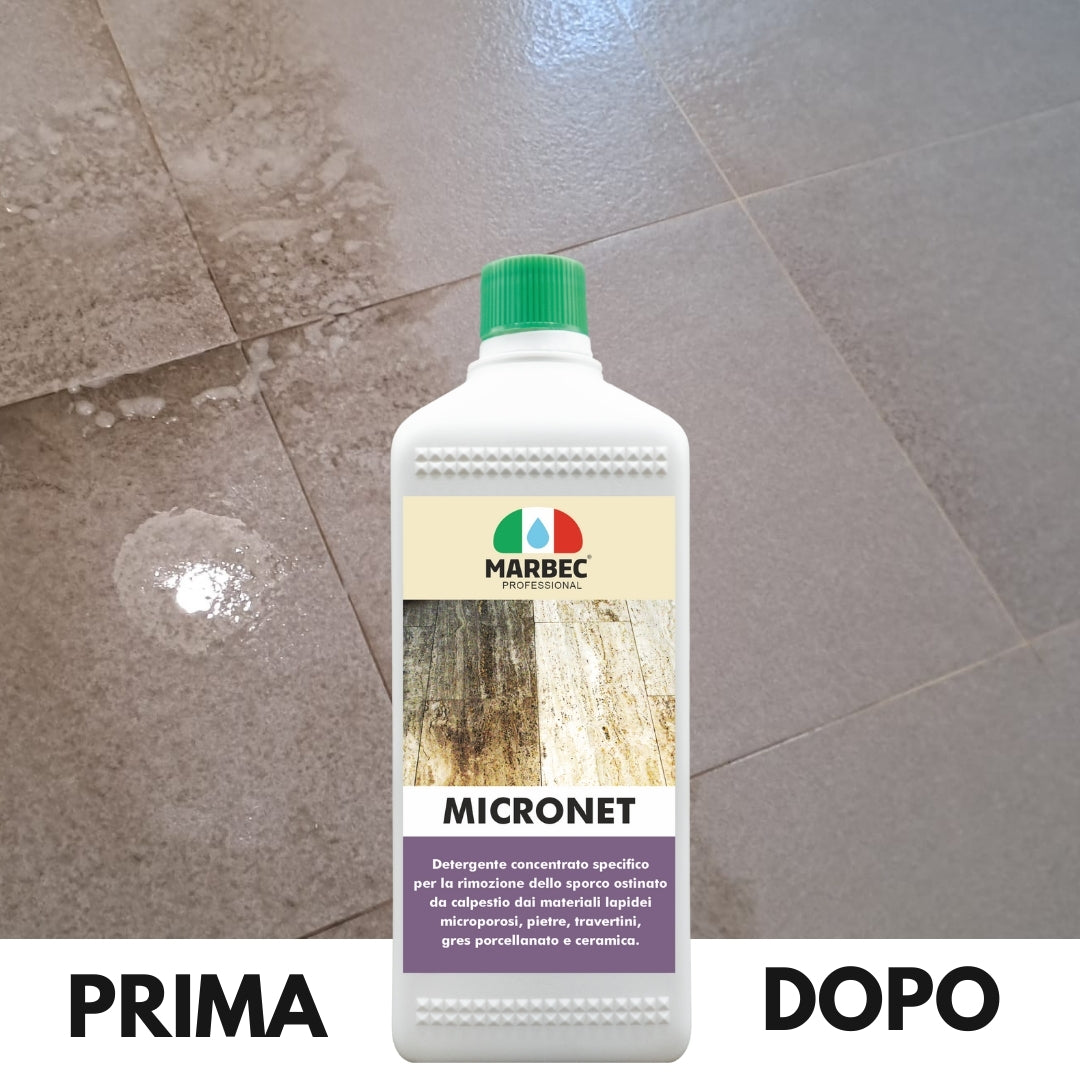 Detergente per gres porcellanato e pietre MICRONET   1LT + Tampone in Melamina