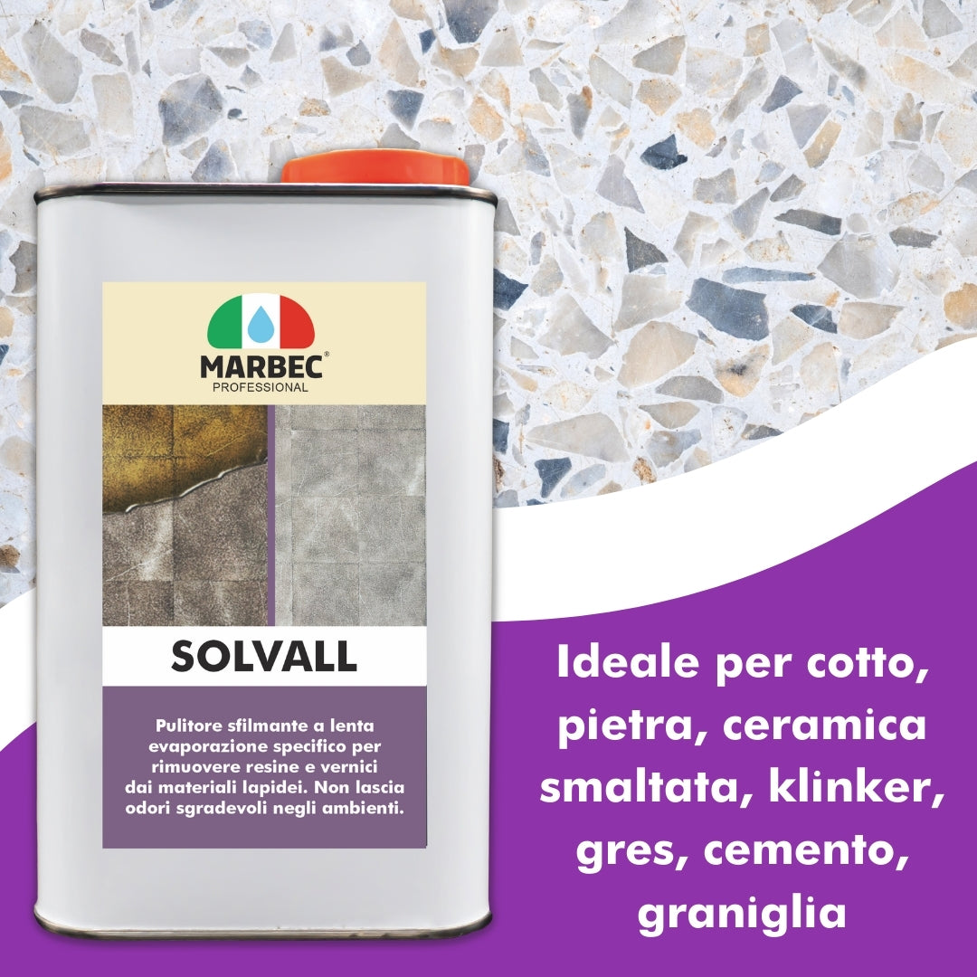 Pulitore sfilmante per materiali lapidei SOLVALL   1LTx6Pz
