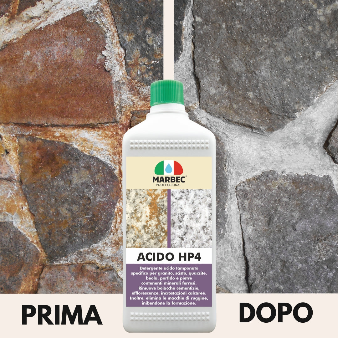Detergente Acido tamponato per profido e granito ACIDO HP4    20LT