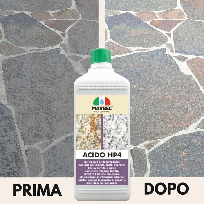 Detergente Acido tamponato per profido e granito ACIDO HP4    1LTx6Pz