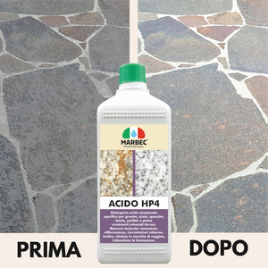Detergente Acido tamponato per profido e granito ACIDO HP4    1LT + Tampone Marrone