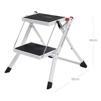 Scaletta pieghevole 2 gradini antiscivolo in acciaio verniciato a polveri portata 150 kg verificata e certificata 12_0002714