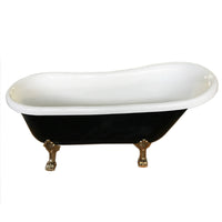 Vasca freestanding nera vintage 170 x 80 cm con piedi oro - Margherita black