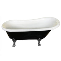 Vasca freestanding Retrò 170 x 80 cm nera con piedini argento – Margherita Black