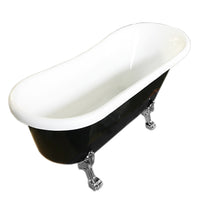 Vasca freestanding Retrò 170 x 80 cm nera con piedini argento – Margherita Black