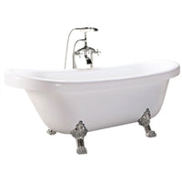 Vasca freestanding vintage 170 x 80 cm con piedi argento con rubinetto - Margherita