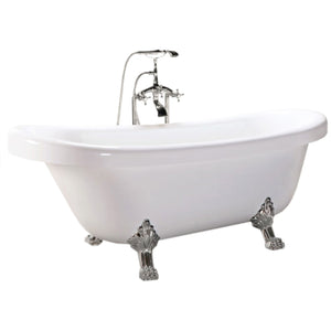 Vasca freestanding vintage 170 x 80 cm con piedi argento con rubinetto - Margherita