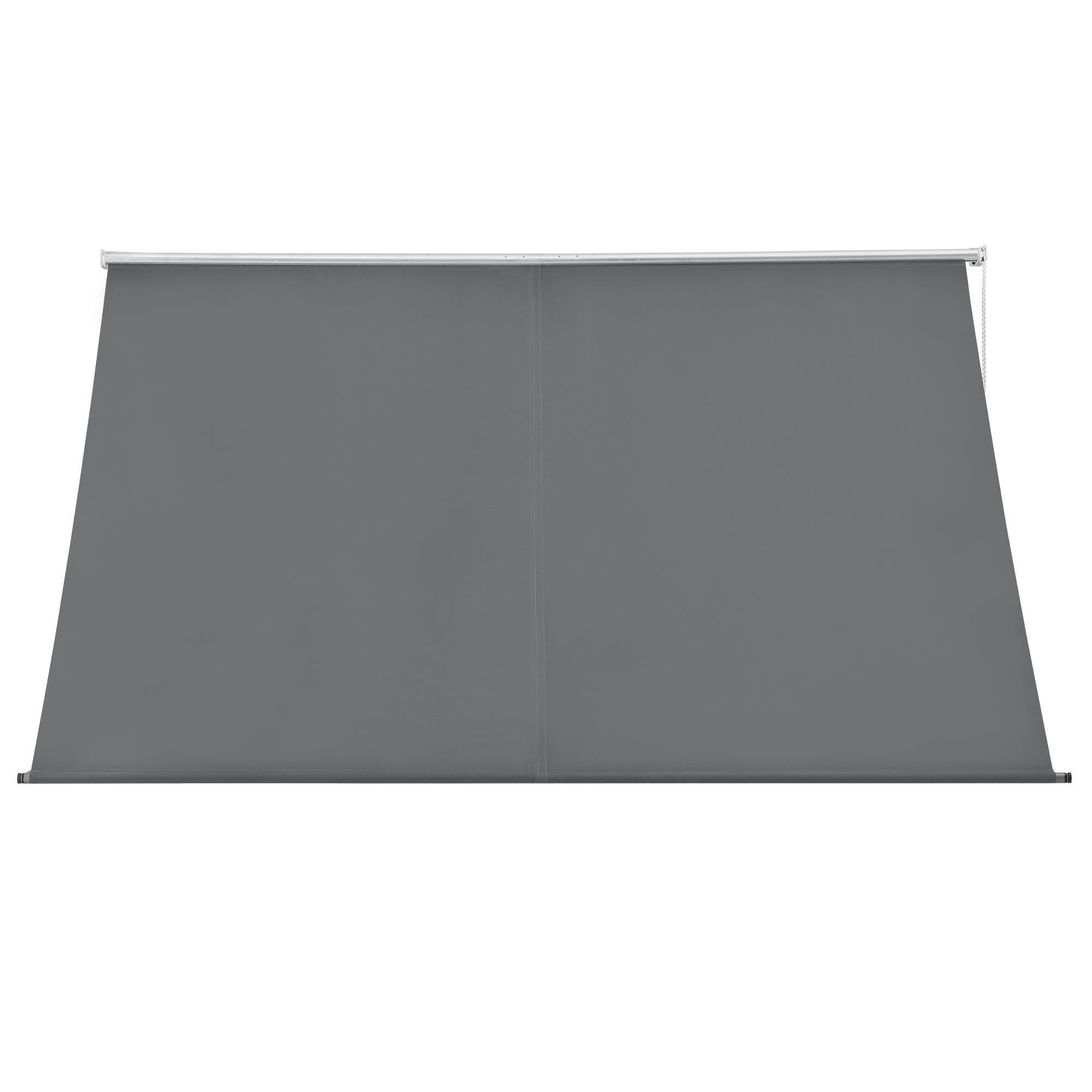 Tendalino parasole da fissare alla parete a scomparsa telaio in acciaio grigio 150 x 120 cm 03_0001104