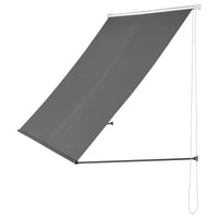 Tenda parasole parasole da fissare a parete struttura in acciaio poliestere a scomparsa 350 x 120 cm grigio 03_0001108