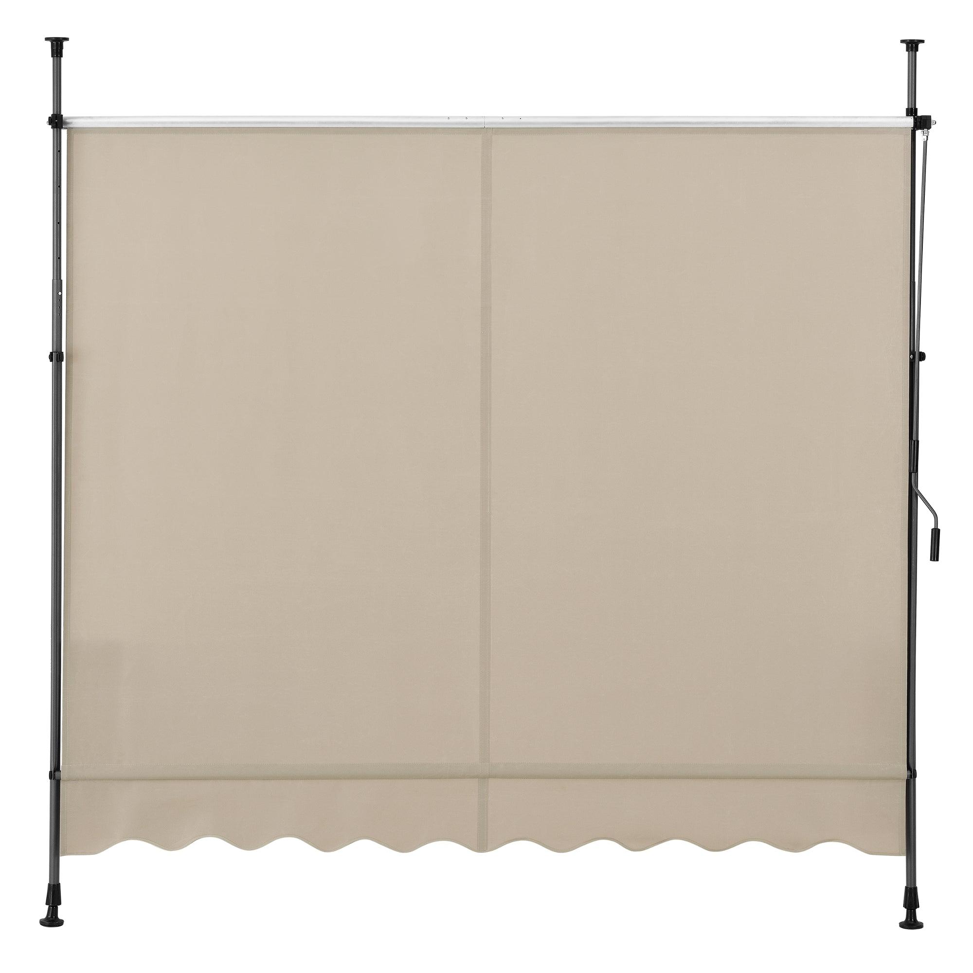 Ombrellone in metallo e poliestere altezza variabile 150 x 120 x 200-300 cm sabbia 03_0001103