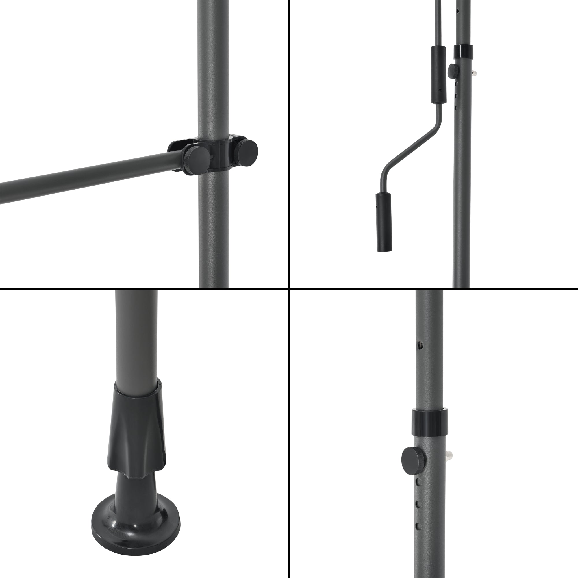 Tenda da Sole a Muro con Pali di Supporto Telescopici Parasole 350 x 120 cm (LxP) Giallo-Bianco pro.tec