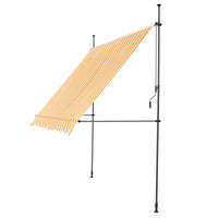 Tenda da Sole a Muro con Pali di Supporto Telescopici Parasole 350 x 120 cm (LxP) Giallo-Bianco pro.tec