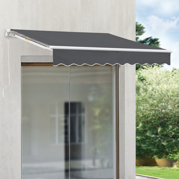 Tenda da Sole a Muro Bitonto con Bracci Estensibili e Manovella 250 x 200 cm (LxP) Grigio Scuro [en.casa]