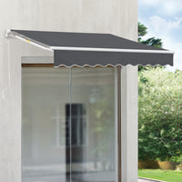 Tenda da Sole a Muro Bitonto con Bracci Estensibili e Manovella 350 x 250 cm (LxP) Grigio Scuro [en.casa]