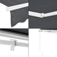 Tenda da Sole a Muro Bitonto con Bracci Estensibili e Manovella 300 x 250 cm (LxP) Grigio Scuro [en.casa]