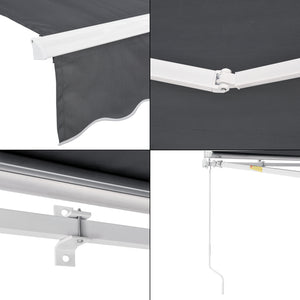 Tenda da Sole a Muro Bitonto con Bracci Estensibili e Manovella 250 x 200 cm (LxP) Grigio Scuro [en.casa]