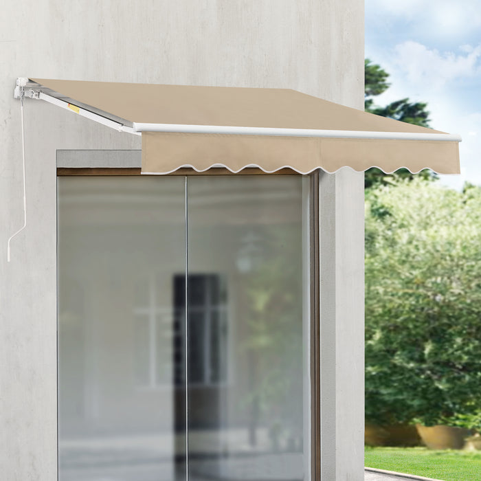 Tenda da Sole a Muro Bitonto con Bracci Estensibili e Manovella 300 x 250 cm (LxP) Beige [en.casa]