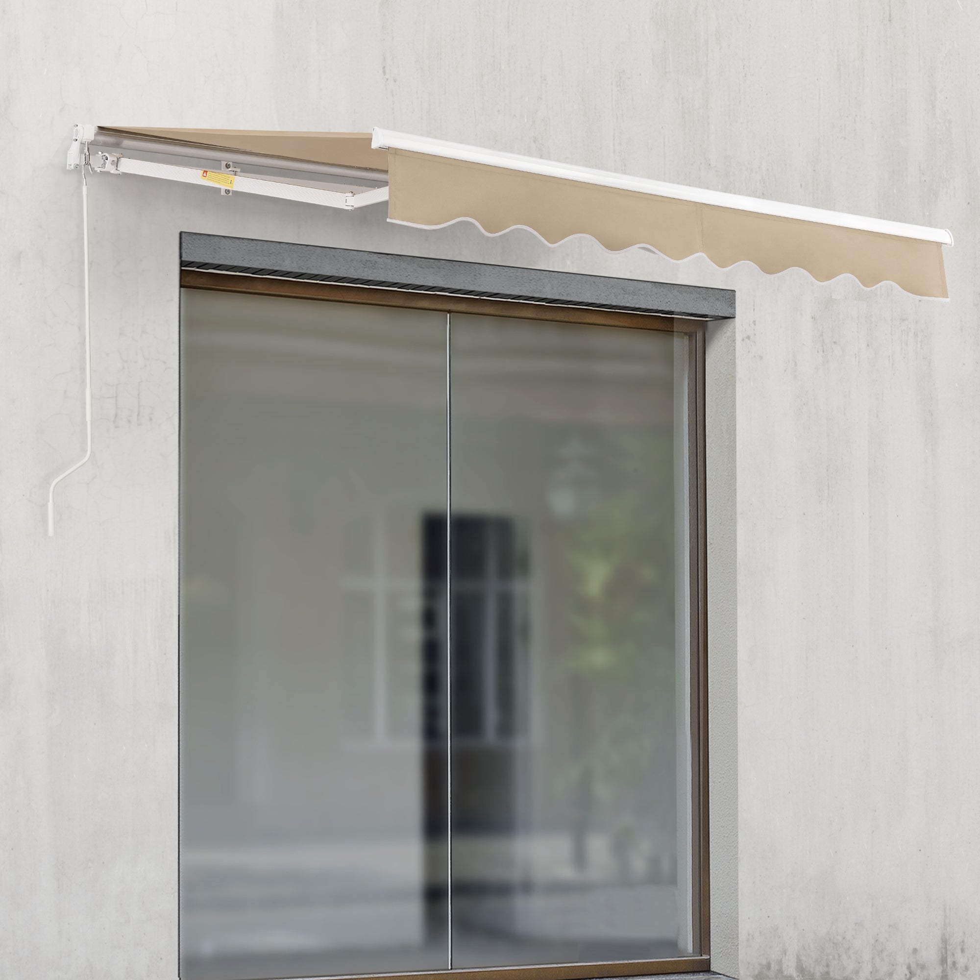 Tenda da Sole a Muro Bitonto con Bracci Estensibili e Manovella 250 x 200 cm (LxP) Beige [en.casa]