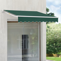 Tenda da Sole a Muro Bitonto con Bracci Estensibili e Manovella 250 x 200 cm (LxP) Verde Scuro [en.casa]