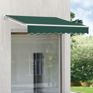 Tenda da Sole a Muro Bitonto con Bracci Estensibili e Manovella 250 x 200 cm (LxP) Verde Scuro [en.casa]