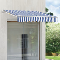 Tenda da Sole a Muro Bitonto con Bracci Estensibili e Manovella 250 x 200 cm (LxP) Blu/Bianco [en.casa]