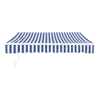 Tenda da Sole a Muro Bitonto con Bracci Estensibili e Manovella 250 x 200 cm (LxP) Blu/Bianco [en.casa]