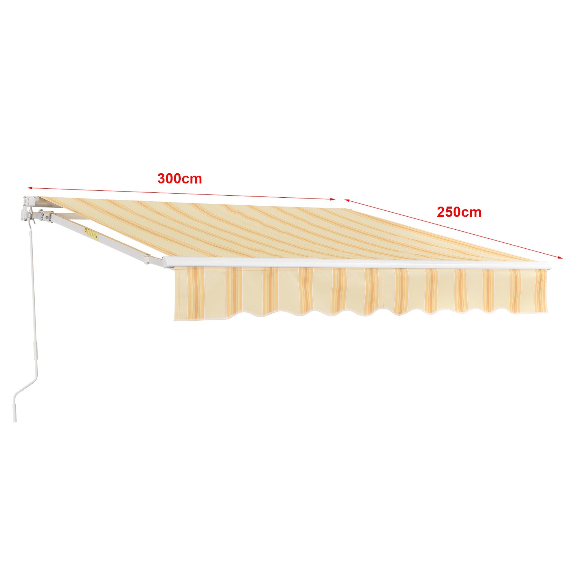 Tenda da sole con manovella 300 x 250 cm giallo bianco 03_0008306