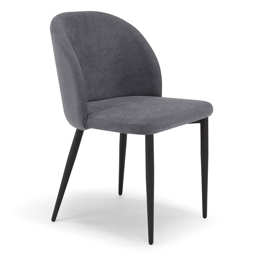 Sedia imbottita MADE IN ITALY MARTE per cucina, sala da pranzo e soggiorno, gambe coniche in metallo, schienale a e seduta rivestiti con tessuto idrorepellente, colore Grigio