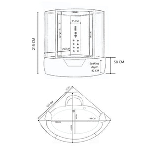 Vasca Doccia Idromassaggio 150 x 150 cm – Martha