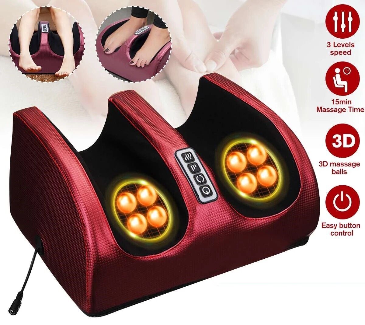 Massaggiatore Piedi polpacci Shiatsu Massaggio Plantare Elettrico 16109