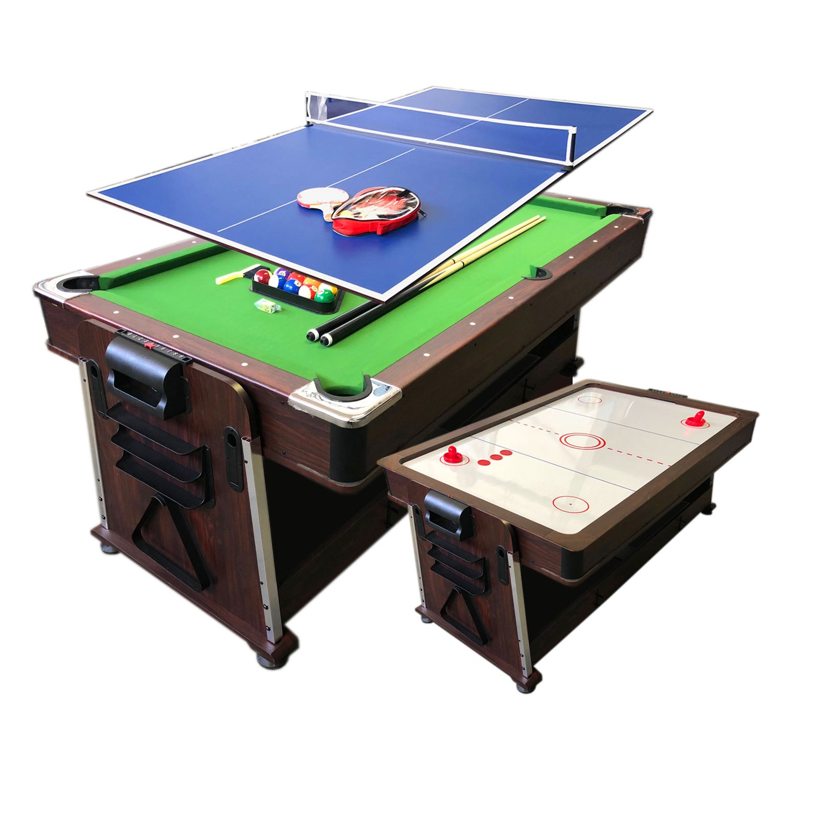 Tavolo da biliardo 7 piedi Multi-gioco verde Air Hockey + Ping pong – Mattew